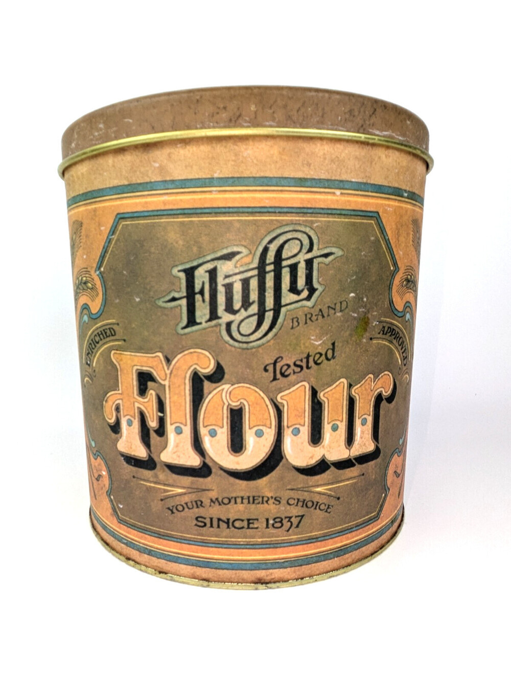 Vintage 1979 Ballonoff Fluffy Flour Tin Canister Retro Farmhouse Kitchen Decor